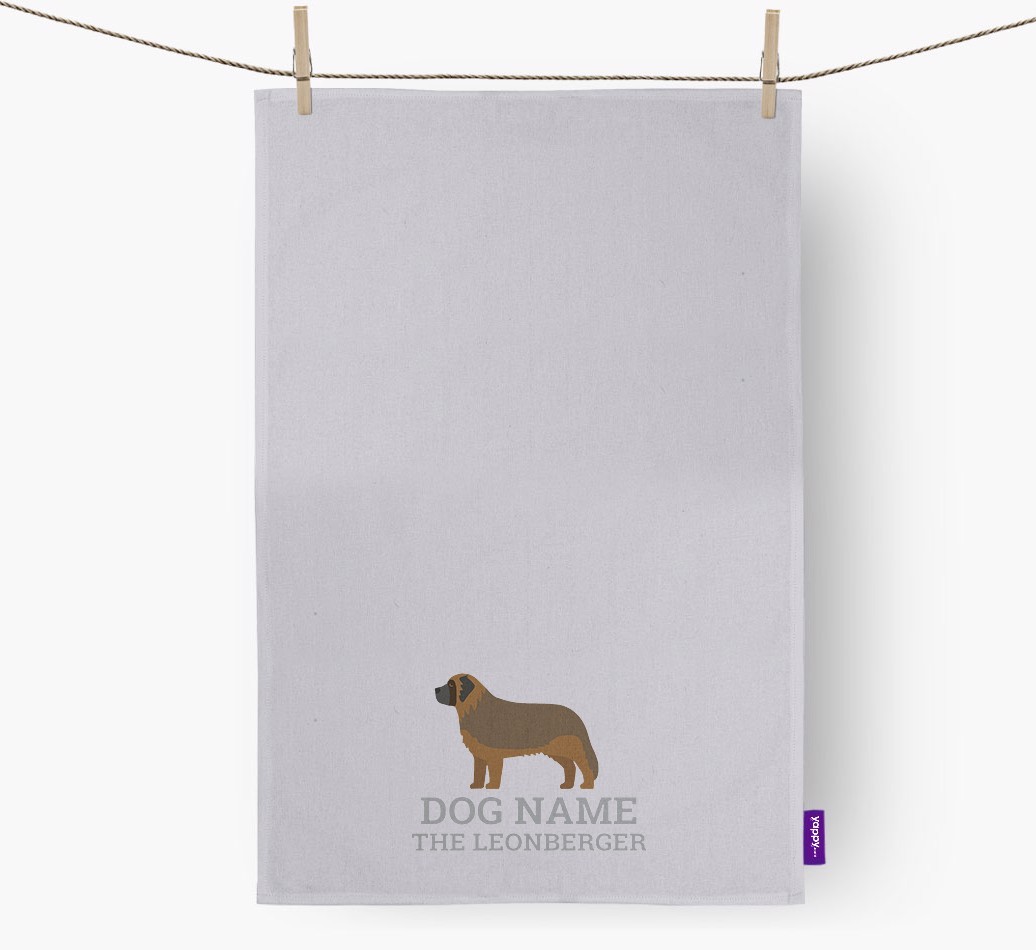Personalised '{dogsName} The {breedFullName}' Tea Towel