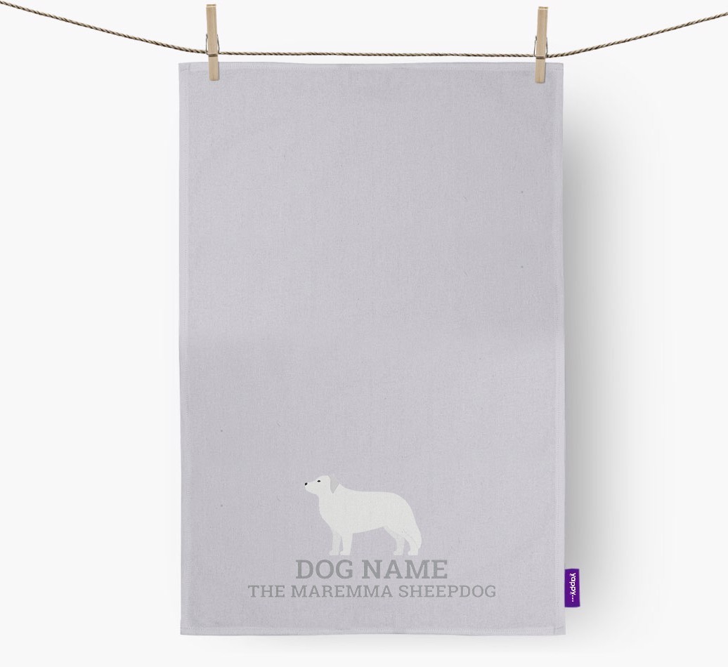 Personalised '{dogsName} The {breedFullName}' Tea Towel