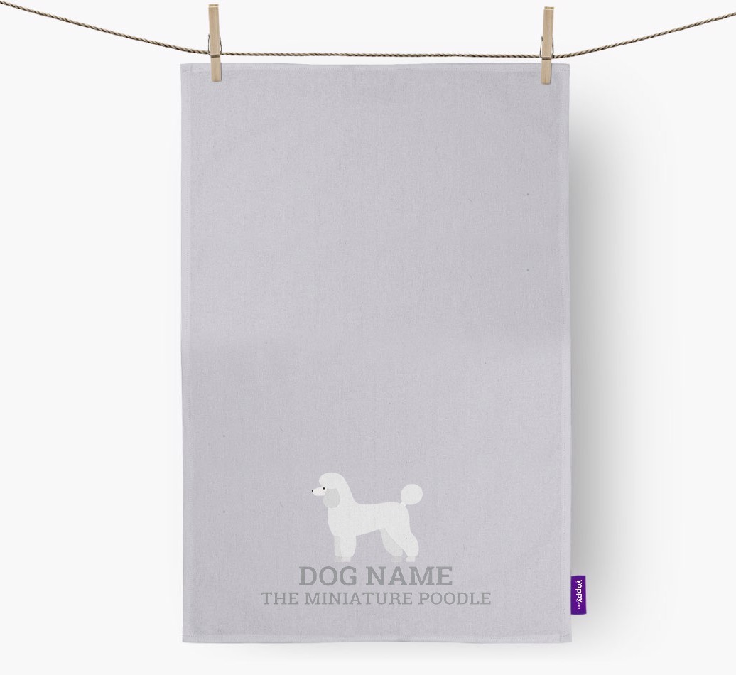 Personalised '{dogsName} The {breedFullName}' Tea Towel