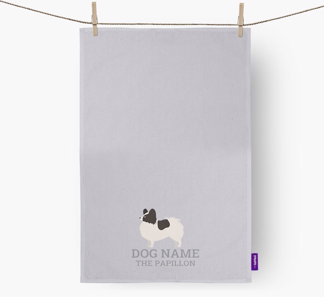 Personalised '{dogsName} The {breedFullName}' Tea Towel