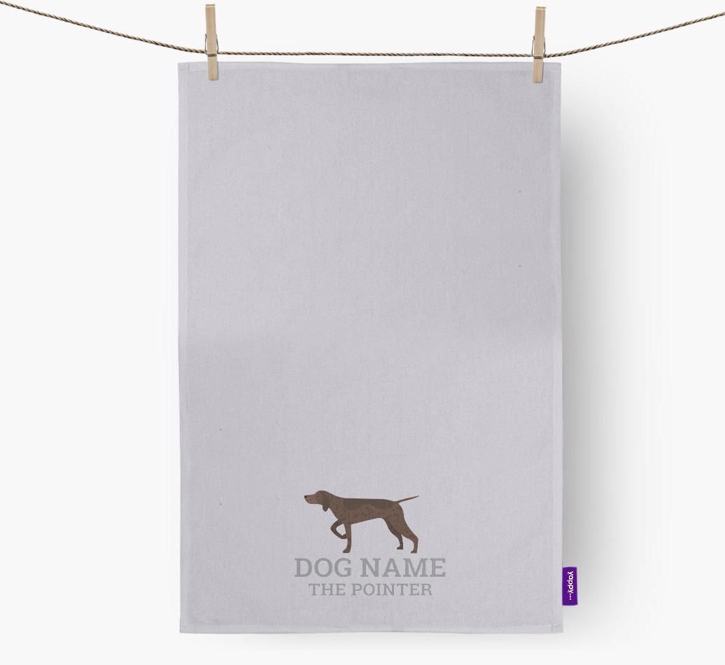 Personalised '{dogsName} The {breedFullName}' Tea Towel