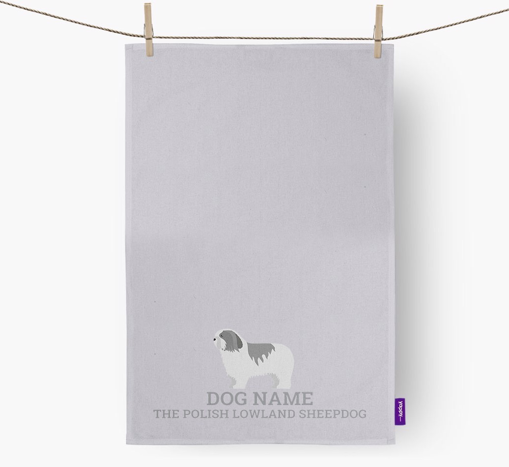 Personalised '{dogsName} The {breedFullName}' Tea Towel