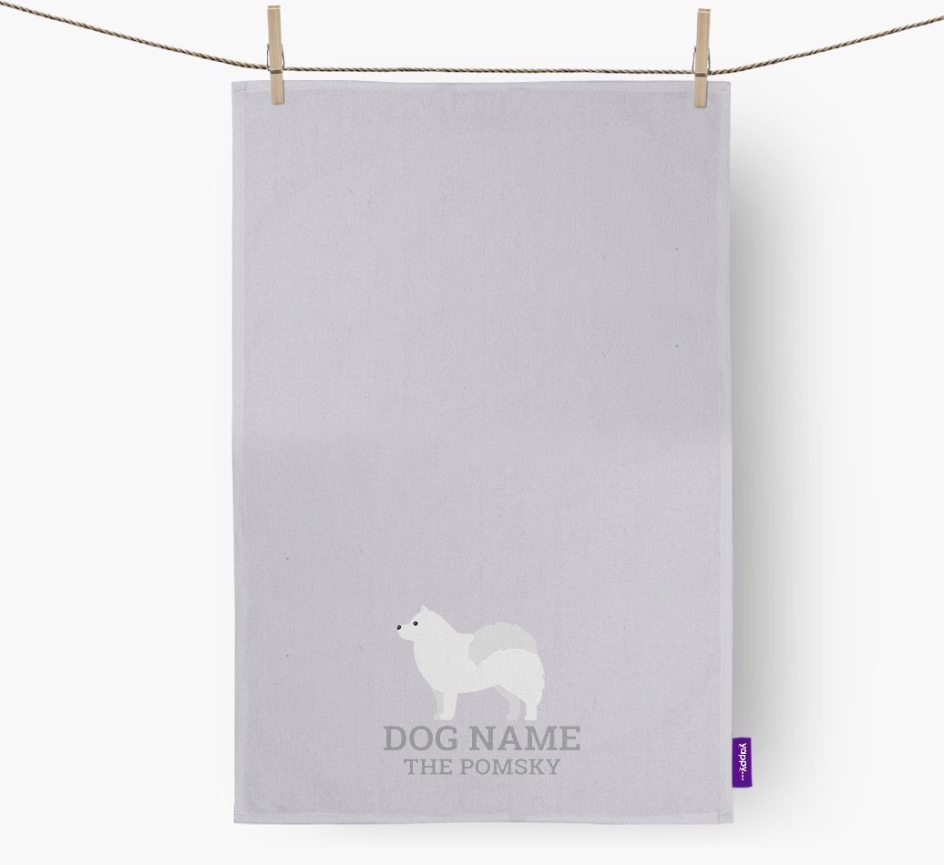 Personalised '{dogsName} The {breedFullName}' Tea Towel