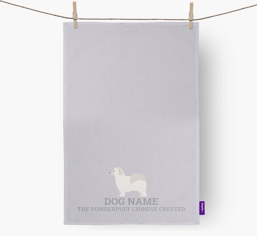 Personalised '{dogsName} The {breedFullName}' Tea Towel