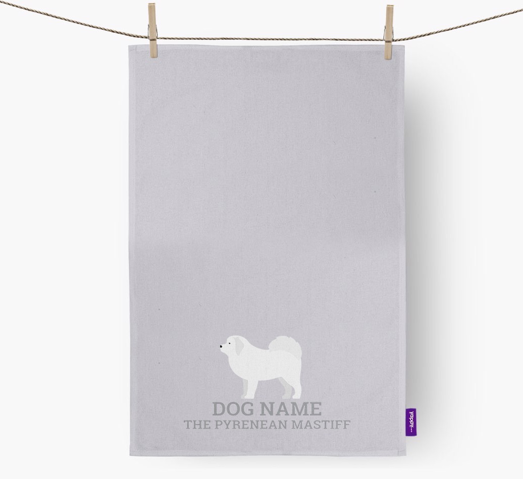 Personalised '{dogsName} The {breedFullName}' Tea Towel