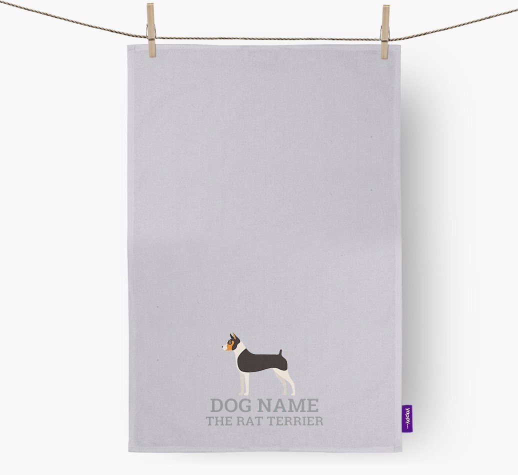 Personalised '{dogsName} The {breedFullName}' Tea Towel