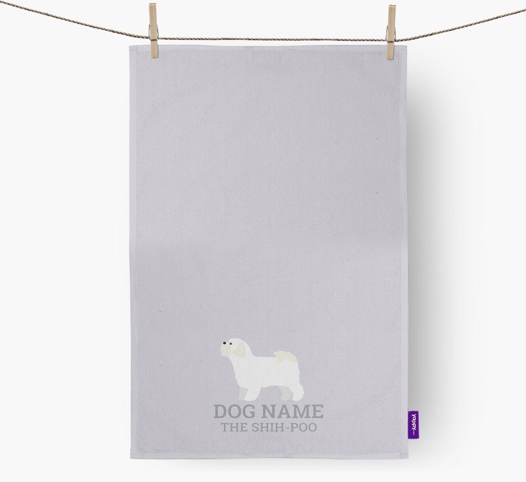 Personalised '{dogsName} The {breedFullName}' Tea Towel