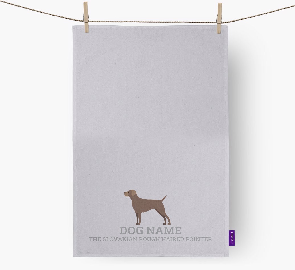 Personalised '{dogsName} The {breedFullName}' Tea Towel