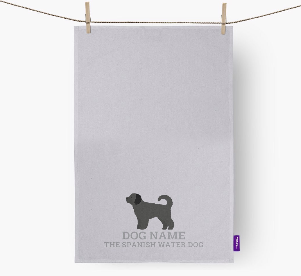 Personalised '{dogsName} The {breedFullName}' Tea Towel