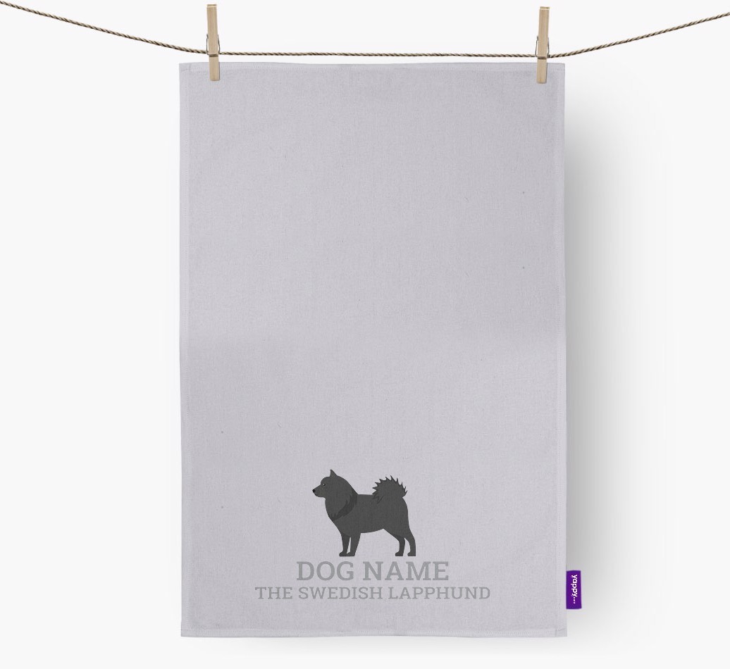 Personalised '{dogsName} The {breedFullName}' Tea Towel