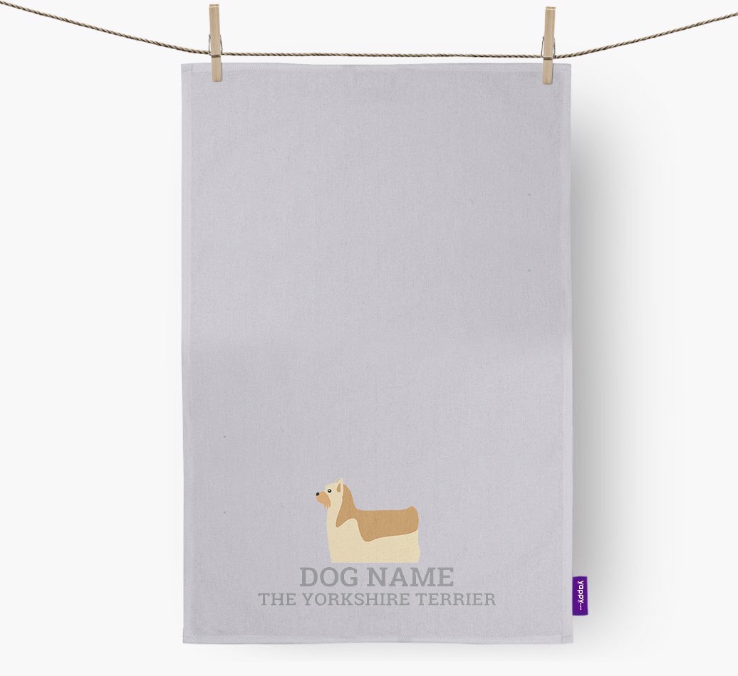 Personalised '{dogsName} The {breedFullName}' Tea Towel