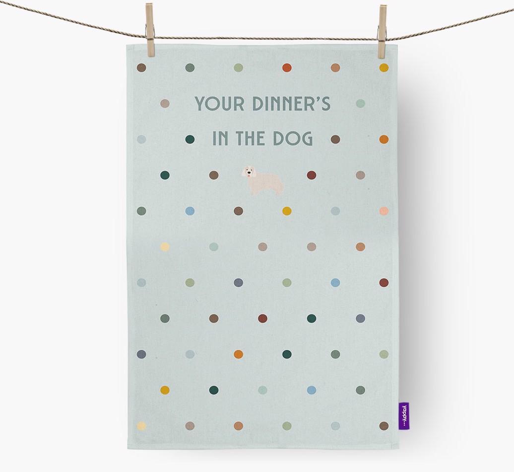 ‘Your Dinner's in The Dog’ - Dish Towel with {breedFullName} Icon