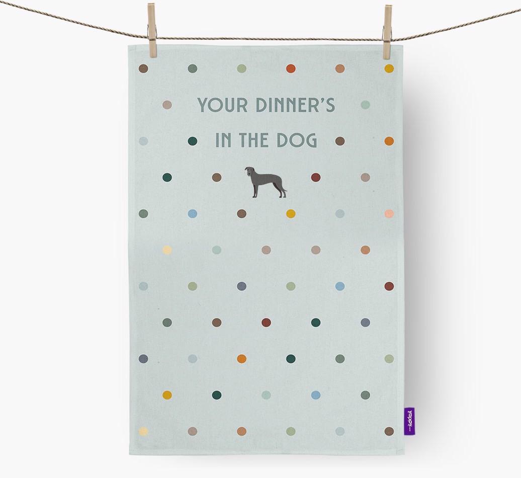‘Your Dinner's in The Dog’ - Dish Towel with {breedFullName} Icon