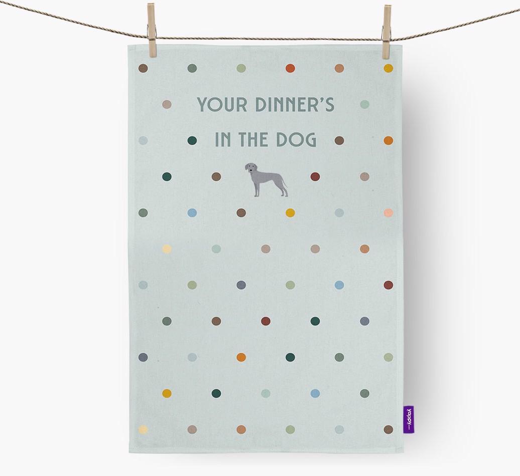 ‘Your Dinner's in The Dog’ - Dish Towel with {breedFullName} Icon