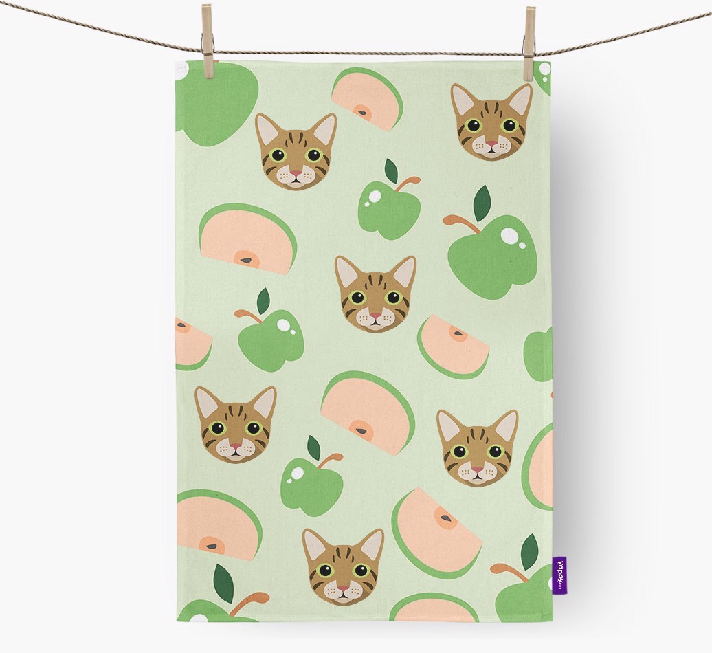 'Fruit Pattern' - Personalised {breedFullName} Tea Towel