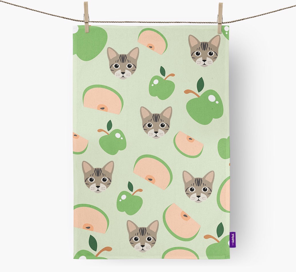 'Fruit Pattern' - Personalised {breedFullName} Tea Towel