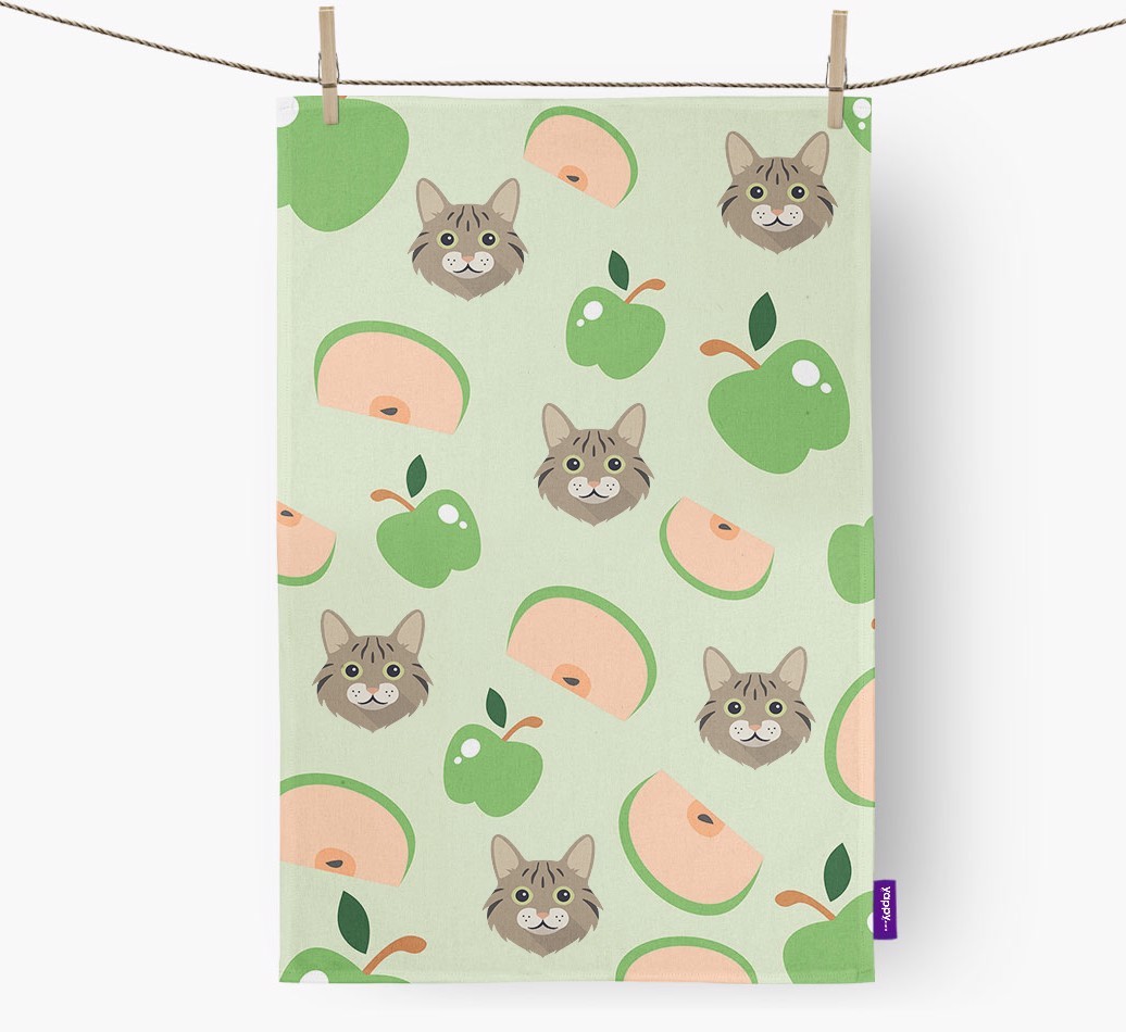 'Fruit Pattern' - Personalised {breedFullName} Tea Towel