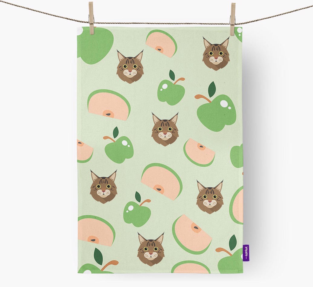 'Fruit Pattern' - Personalised {breedFullName} Tea Towel
