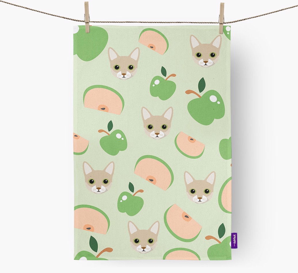 'Fruit Pattern' - Personalised {breedFullName} Tea Towel