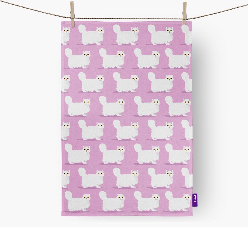 'Yappicon Profile Pattern' - Personalised {breedFullName} Tea Towel