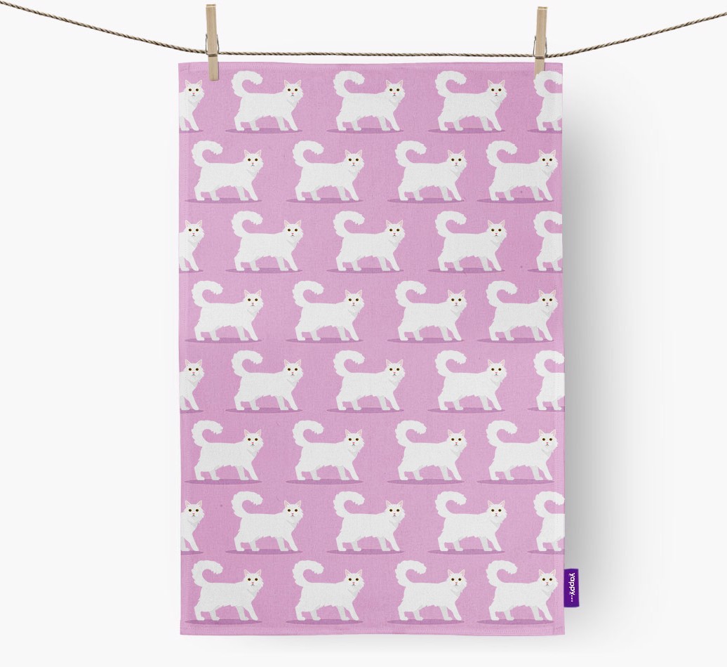 'Yappicon Profile Pattern' - Personalised {breedFullName} Tea Towel