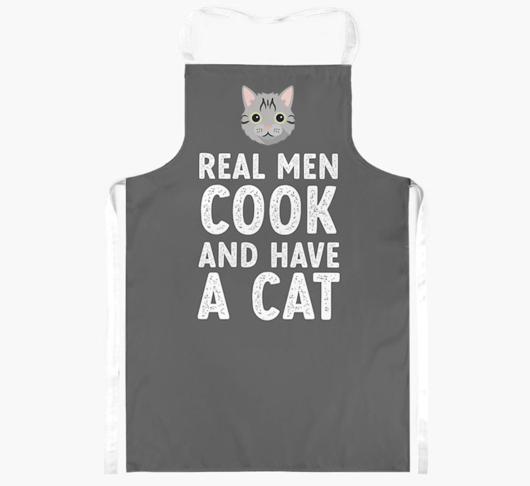 Real Men Cook and Have a Cat: Personalised {breedShortName} Apron