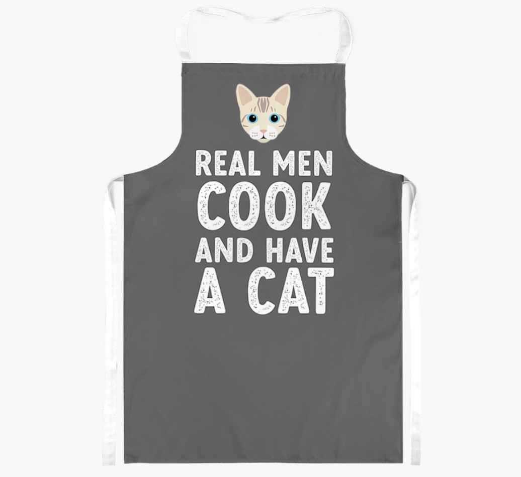 Real Men Cook and Have a Cat: Personalised {breedShortName} Apron