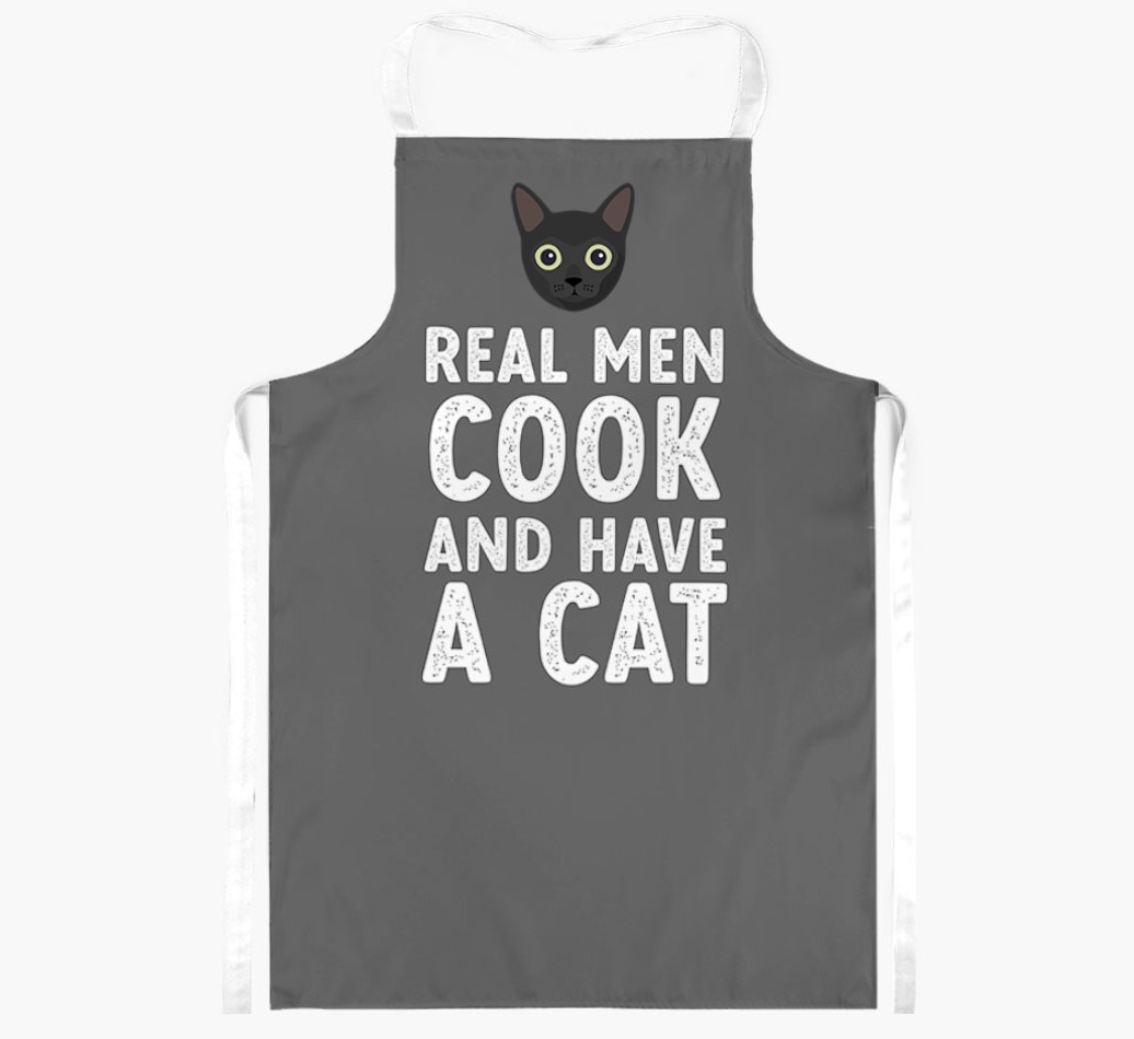 Real Men Cook and Have a Cat: Personalised {breedShortName} Apron