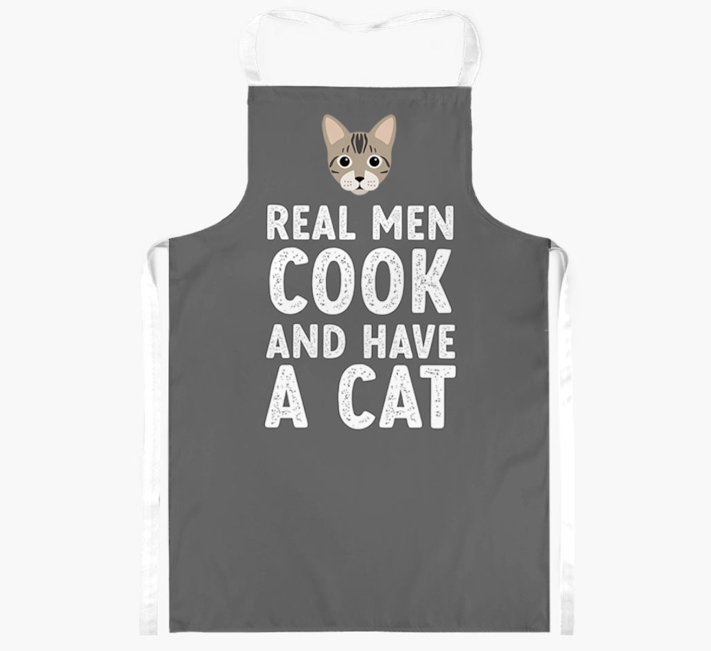 Real Men Cook and Have a Cat: Personalised {breedShortName} Apron