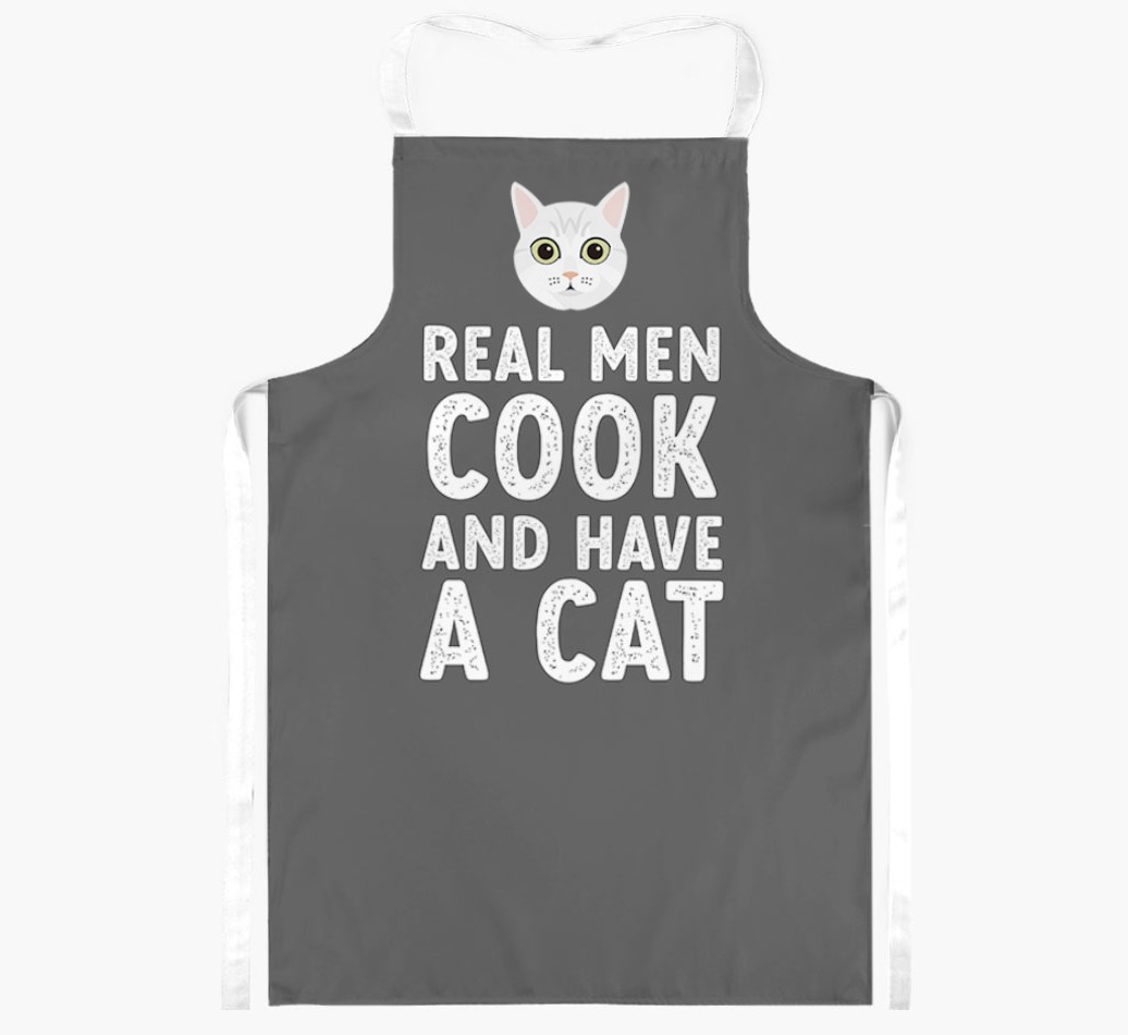 Real Men Cook and Have a Cat: Personalised {breedShortName} Apron