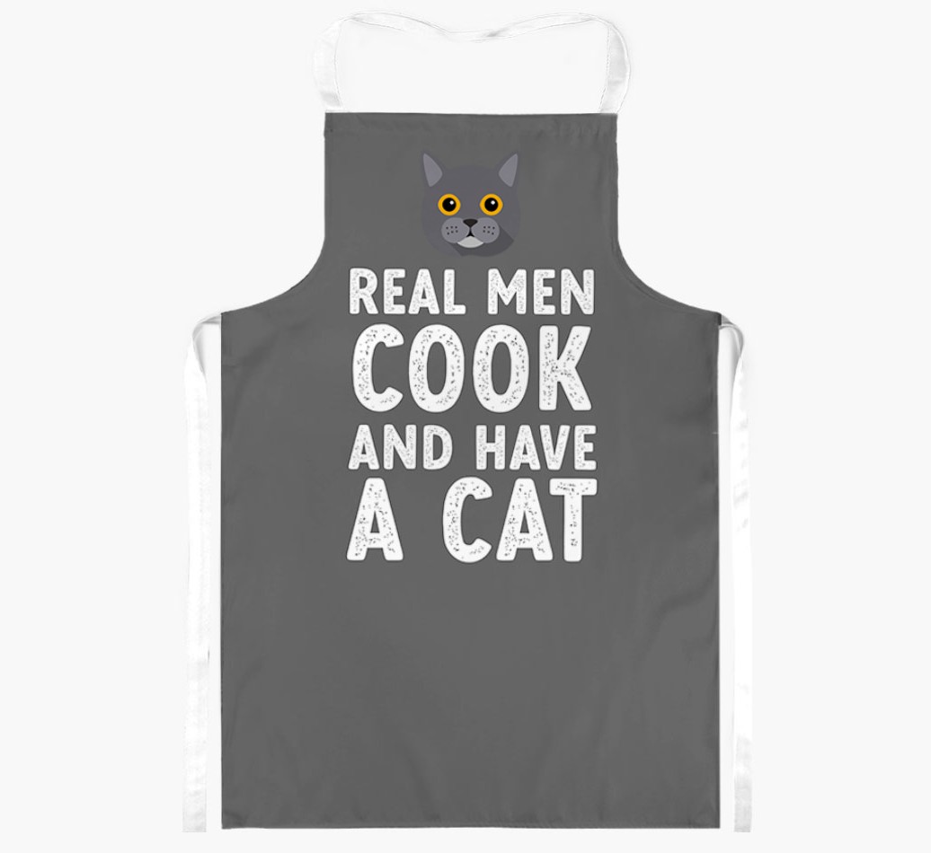 Real Men Cook and Have a Cat: Personalised {breedShortName} Apron