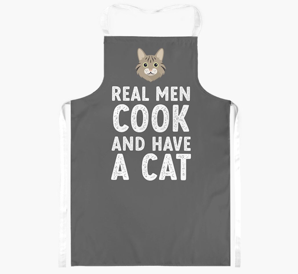 Real Men Cook and Have a Cat: Personalised {breedShortName} Apron