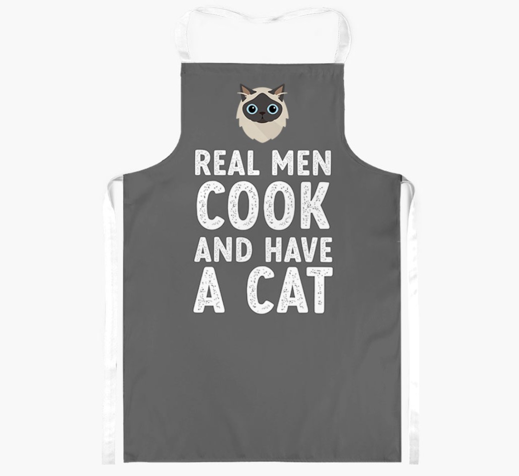 Real Men Cook and Have a Cat: Personalised {breedShortName} Apron