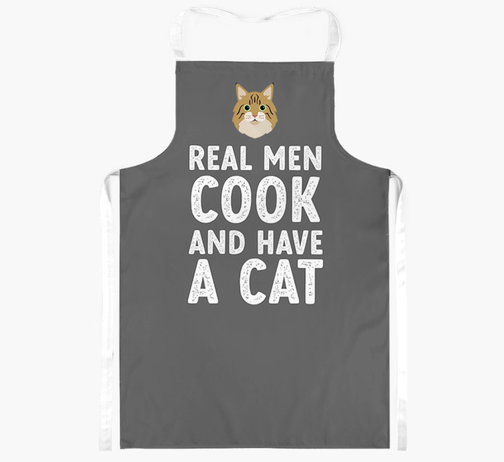 Real Men Cook and Have a Cat: Personalised {breedShortName} Apron
