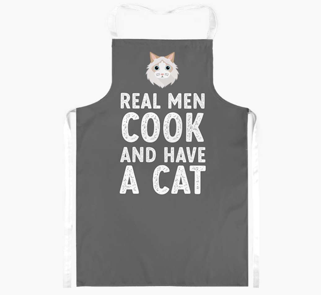 Real Men Cook and Have a Cat: Personalised {breedShortName} Apron