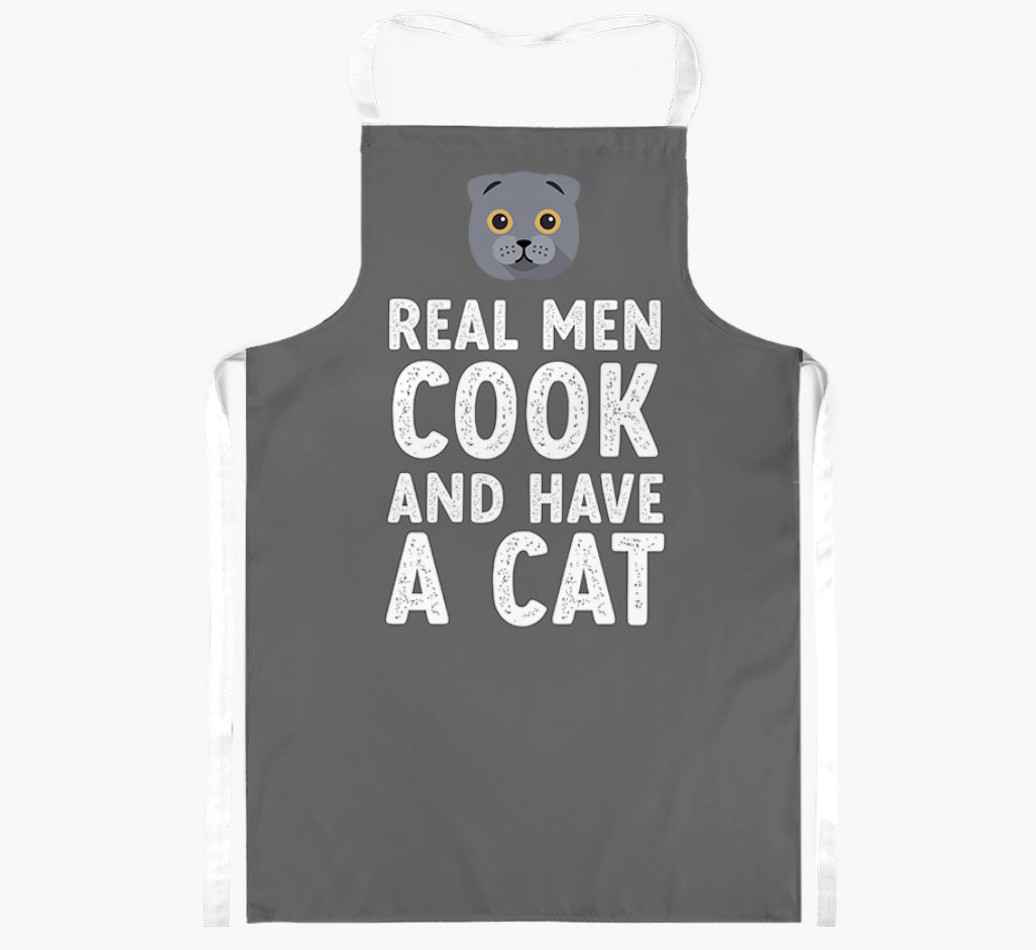 Real Men Cook and Have a Cat: Personalised {breedShortName} Apron