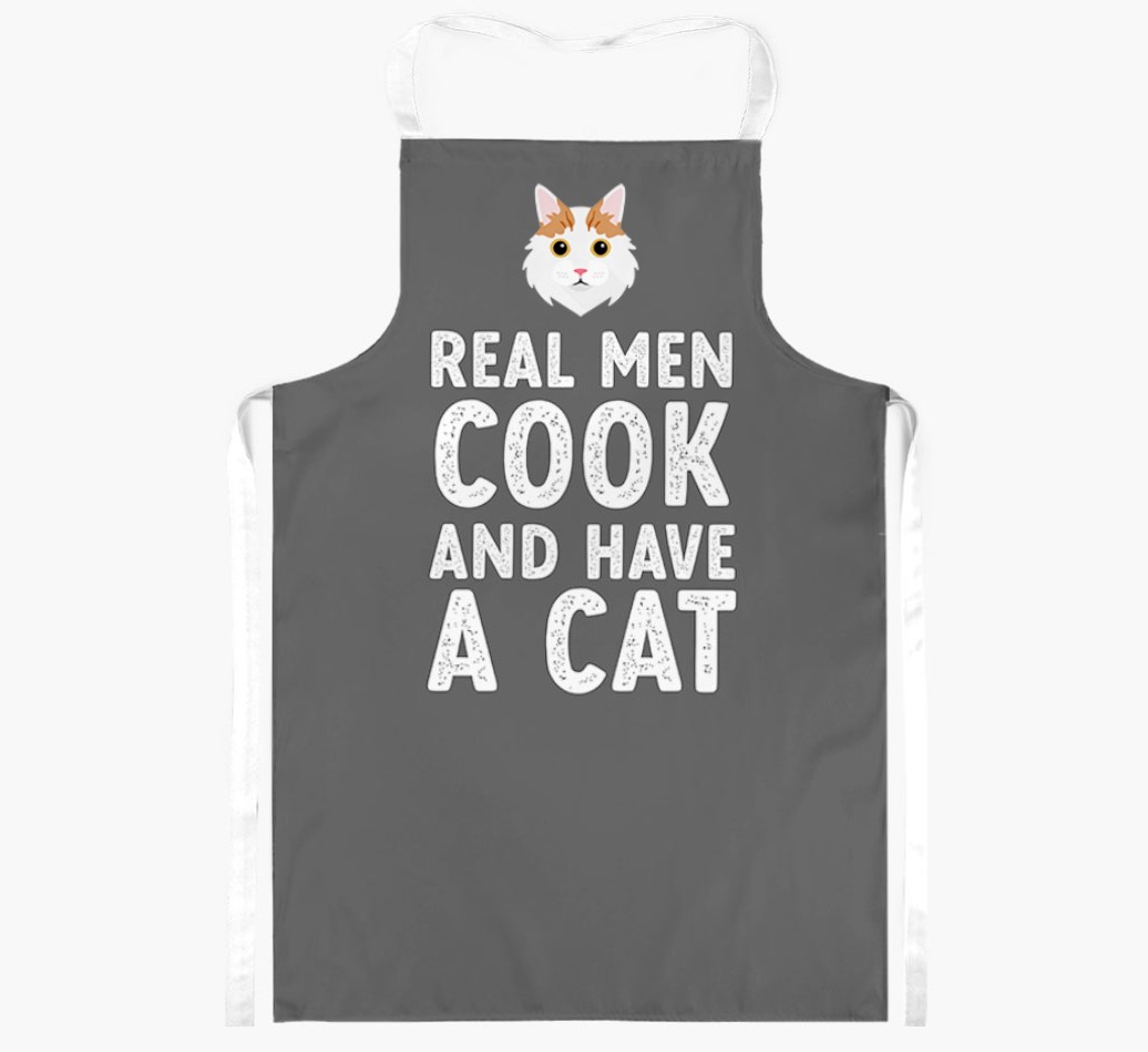 Real Men Cook and Have a Cat: Personalised {breedShortName} Apron