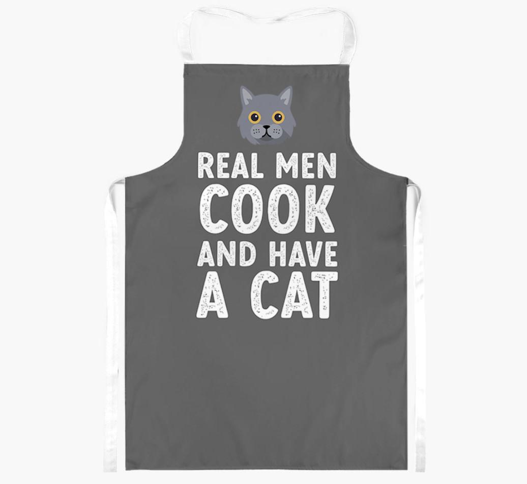 Real Men Cook and Have a Cat: Personalized {breedShortName} Apron