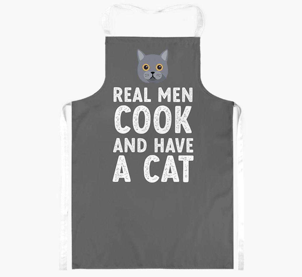 Real Men Cook and Have a Cat: Personalized {breedShortName} Apron