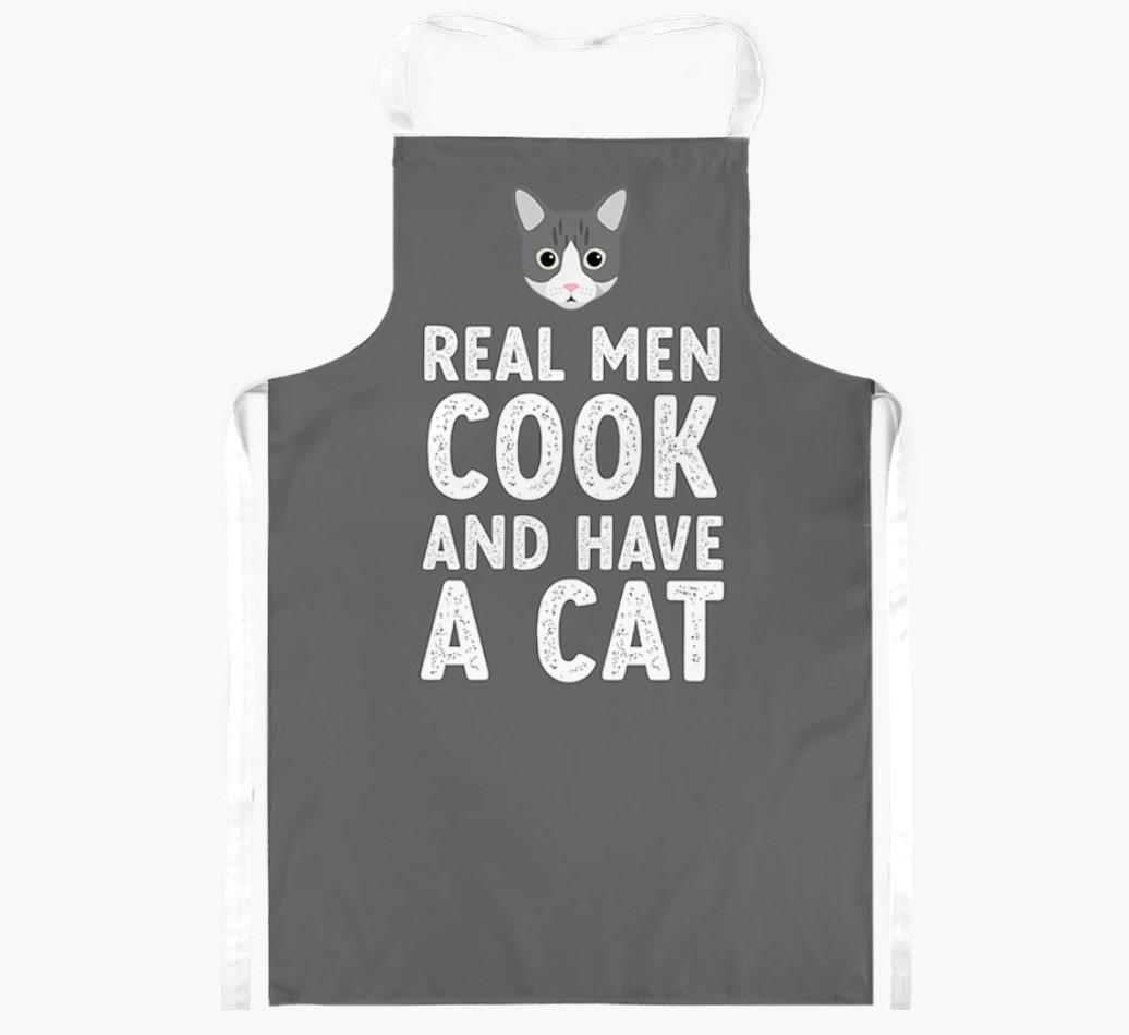 Real Men Cook and Have a Cat: Personalized {breedShortName} Apron