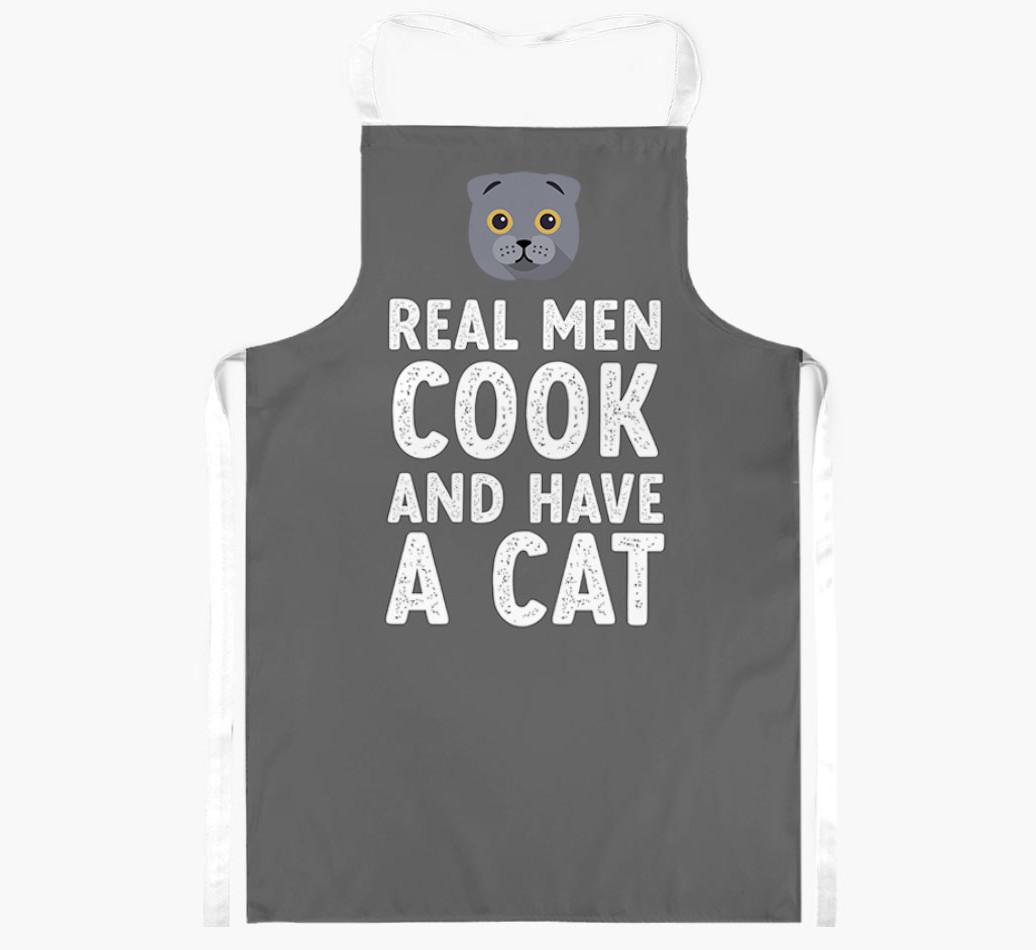 Real Men Cook and Have a Cat: Personalized {breedShortName} Apron
