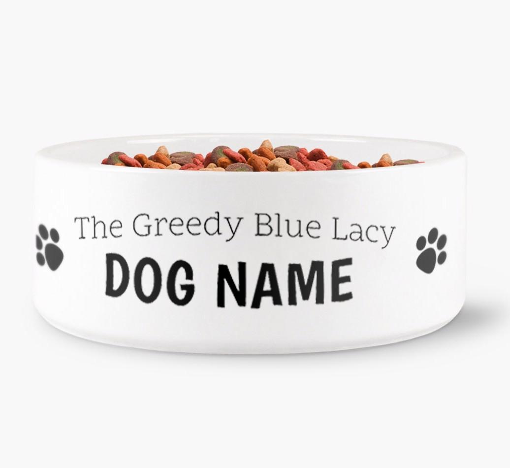 'The Greedy {breedShortName}' - Personalized Dog Bowl