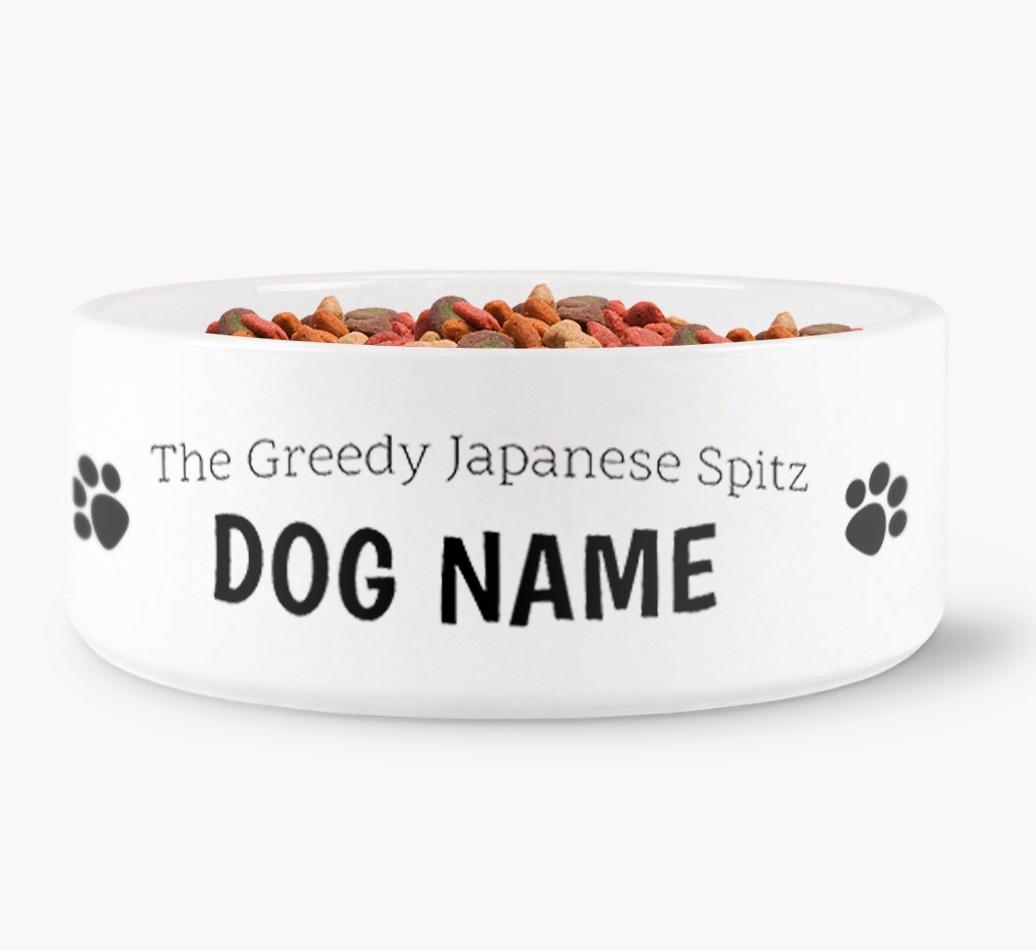 'The Greedy {breedShortName}' - Personalized Dog Bowl