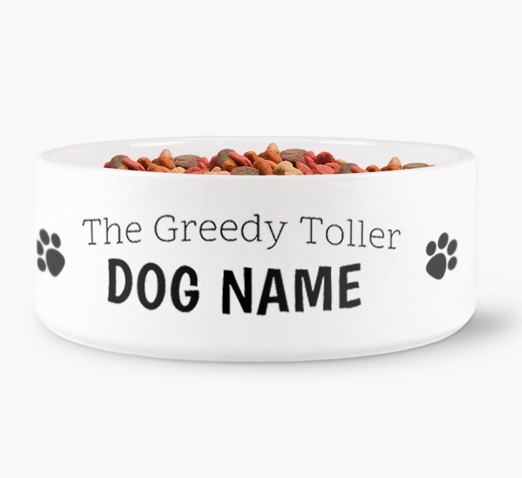 'The Greedy {breedShortName}' - Personalized Dog Bowl