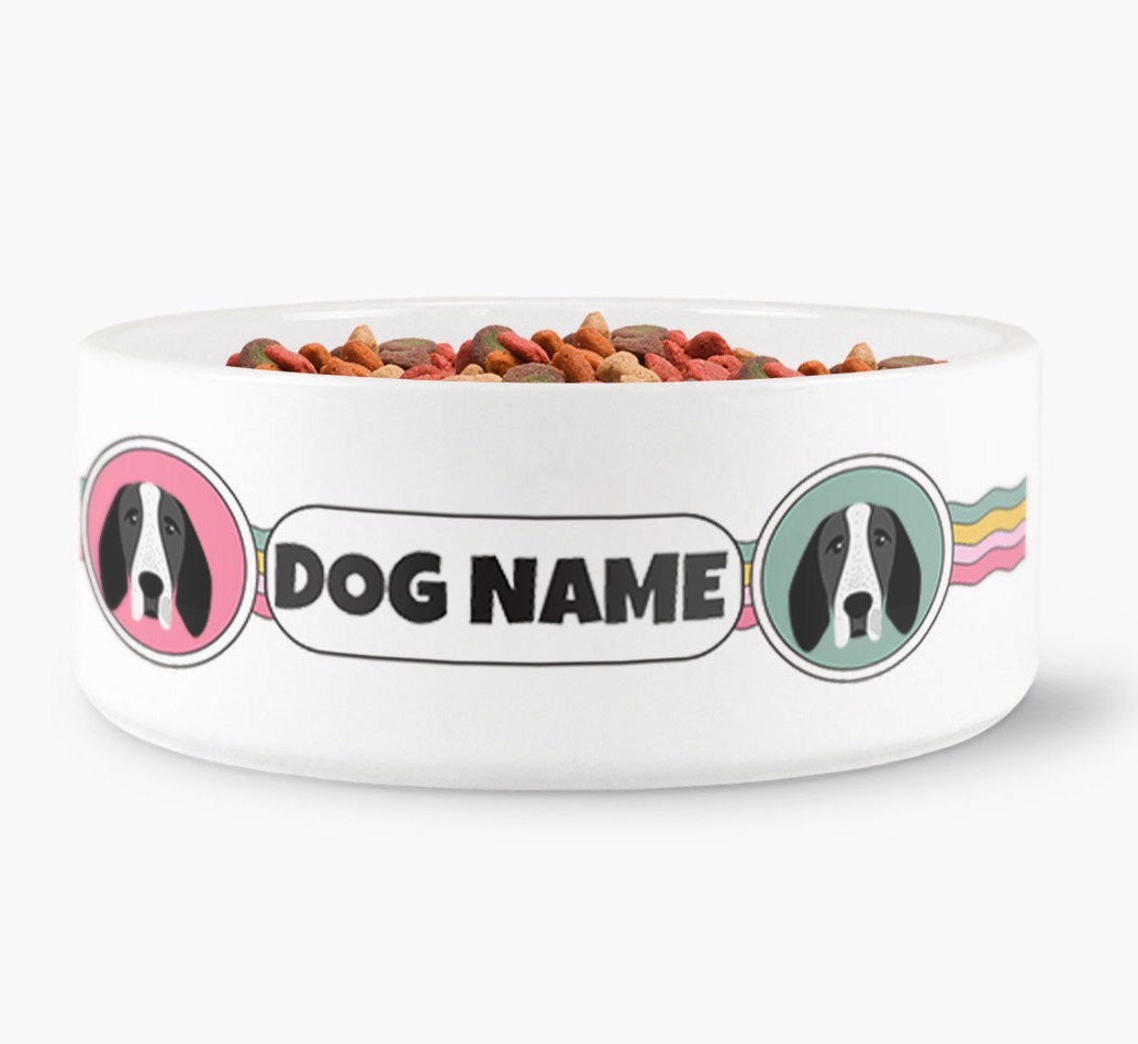Rainbow Waves - Personalised Dog Bowl for your {breedFullName}