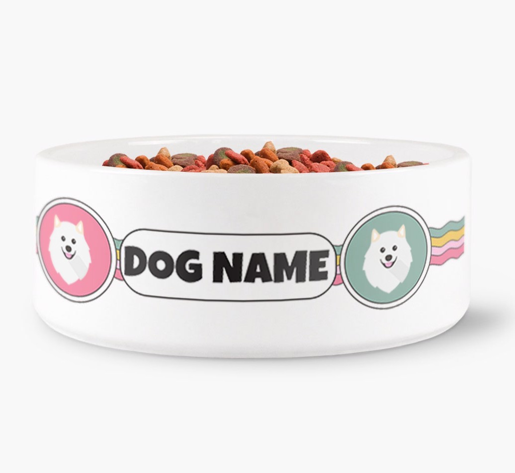 Rainbow Waves - Personalised Dog Bowl for your {breedFullName}