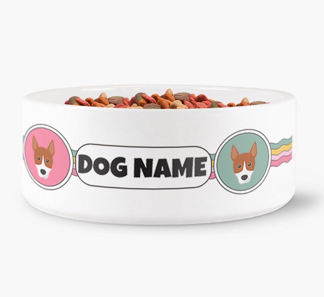Rainbow Waves - Personalized Dog Bowl for your {breedFullName}