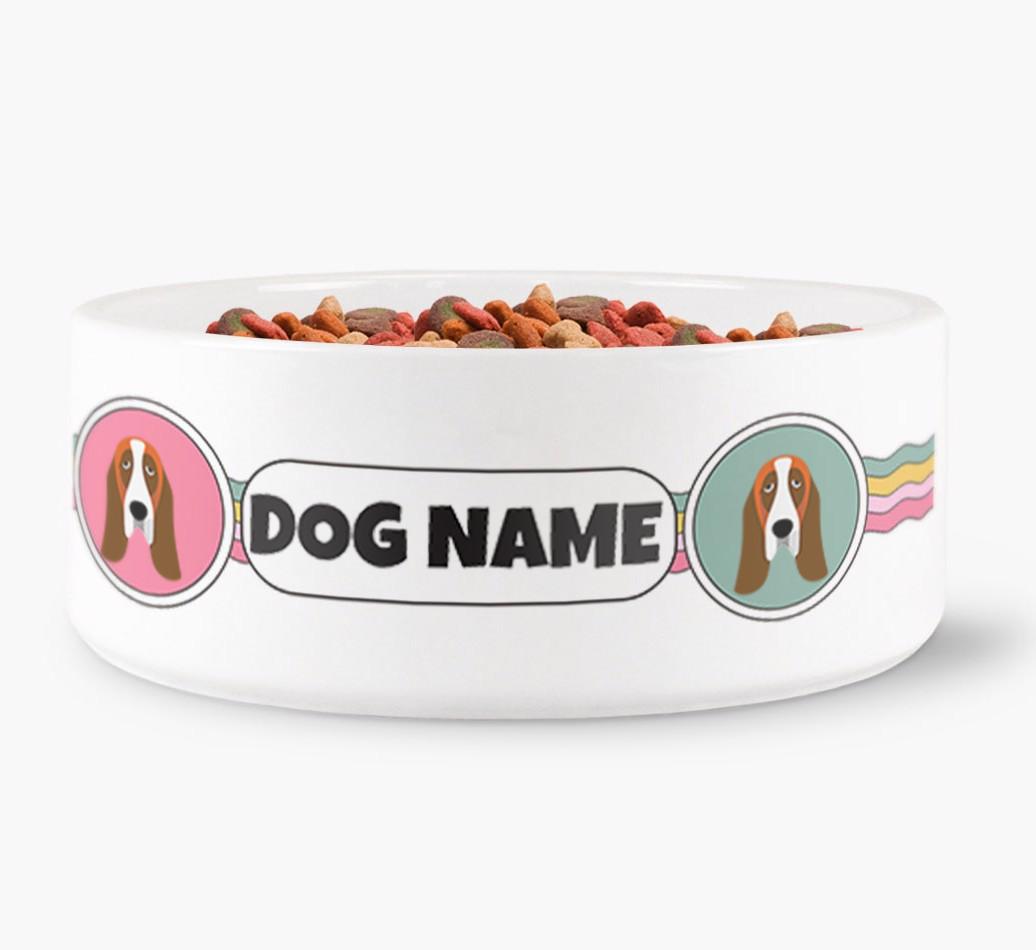 Rainbow Waves - Personalized Dog Bowl for your {breedFullName}