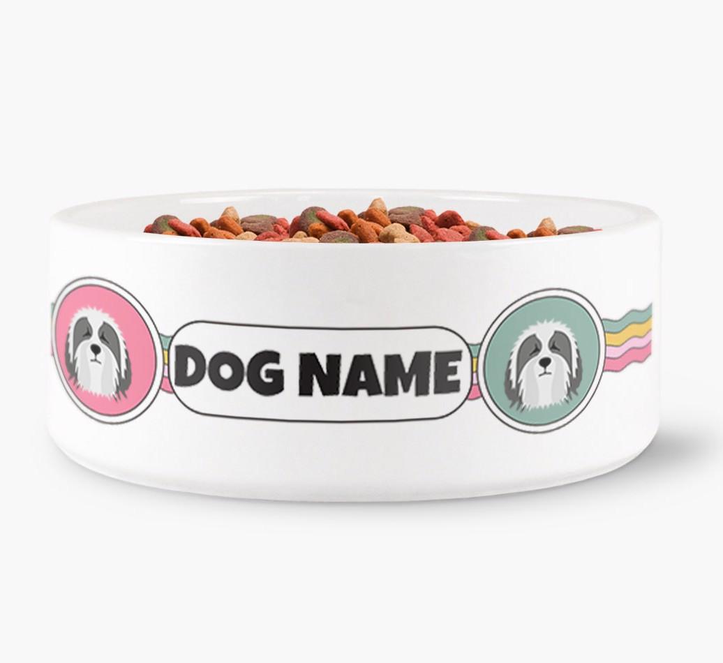 Rainbow Waves - Personalized Dog Bowl for your {breedFullName}