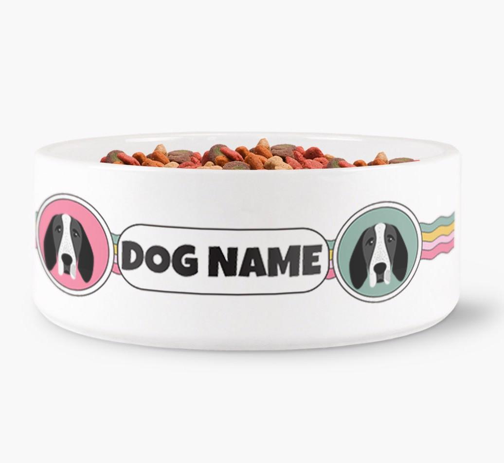 Rainbow Waves - Personalized Dog Bowl for your {breedFullName}